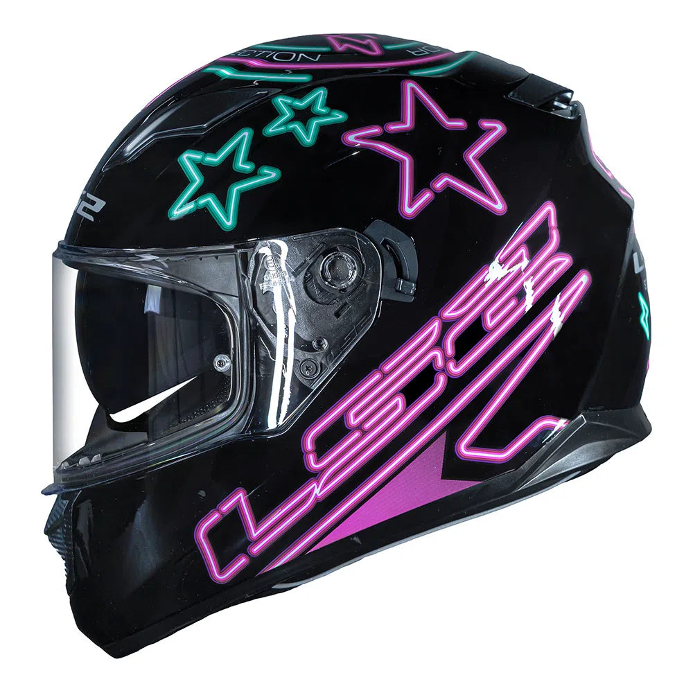 CAPACETE LS2 STREAM NEON ROXO - Imagem 2