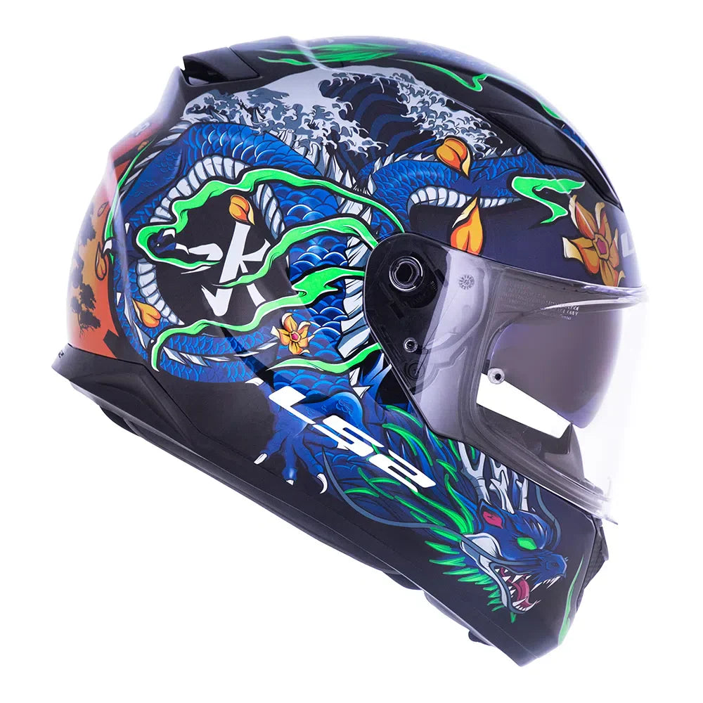CAPACETE LS2 STREAM WARRIOR AZUL