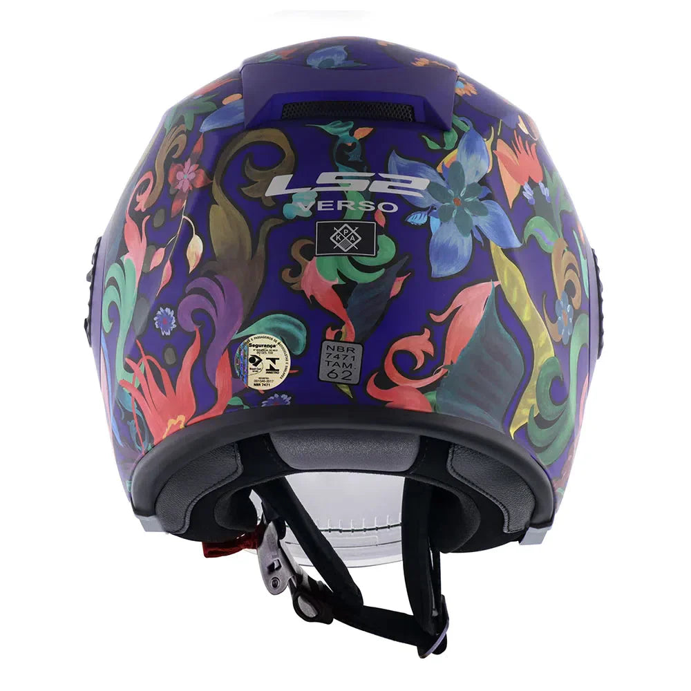 CAPACETE LS2 VERSO FLORA BRASIL ROXO - Imagem 3